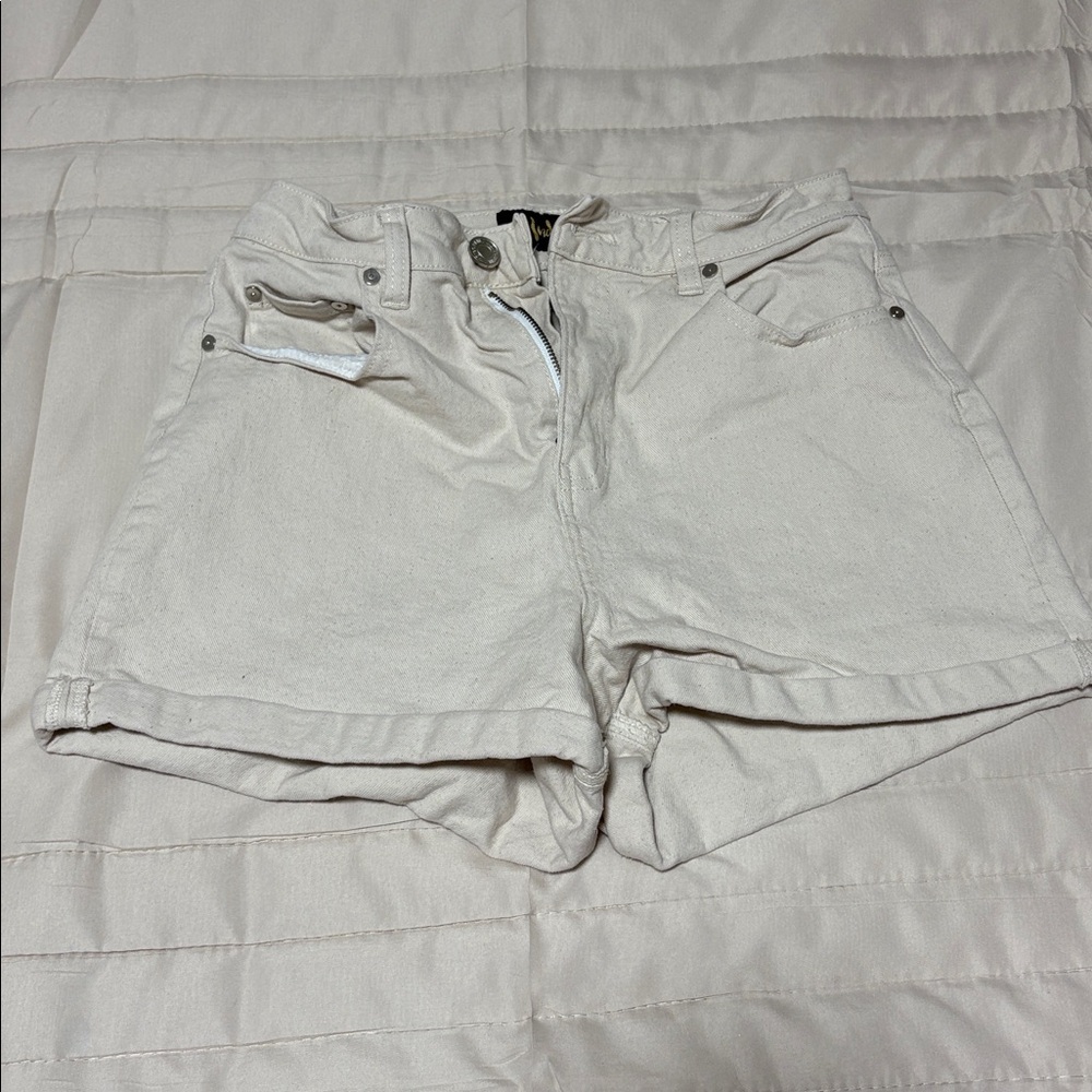 Indigo Rein Light Tan Denim Shorts